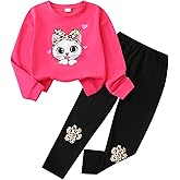 Ayzozuy Girls Clothes Sweatshirt Casual Outfit for Girl Leggings 2 Piece Fall Pants Set
