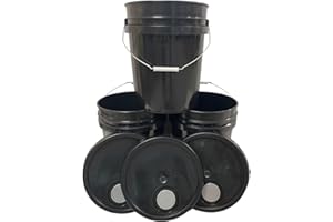 CHEMSTREAM | Black 5 Gallon Bucket | Pail | Tamper Evident Tear Strip Lid |BPA Free | Food Grade | 90 Mil. Thickness | High Density Polyethylene (HDPE) | 3 Bucket Pack with Spouted Lids
