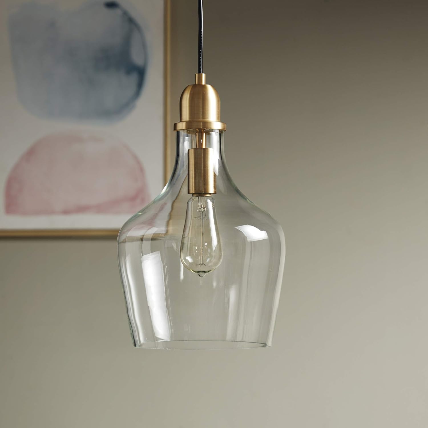 Hampton Hill Auburn Gold Modern Chandeliers Pendant Hanging Lamp Ceiling, Dining Room Lighting Fixtures, 8"x8": Furniture & Decor