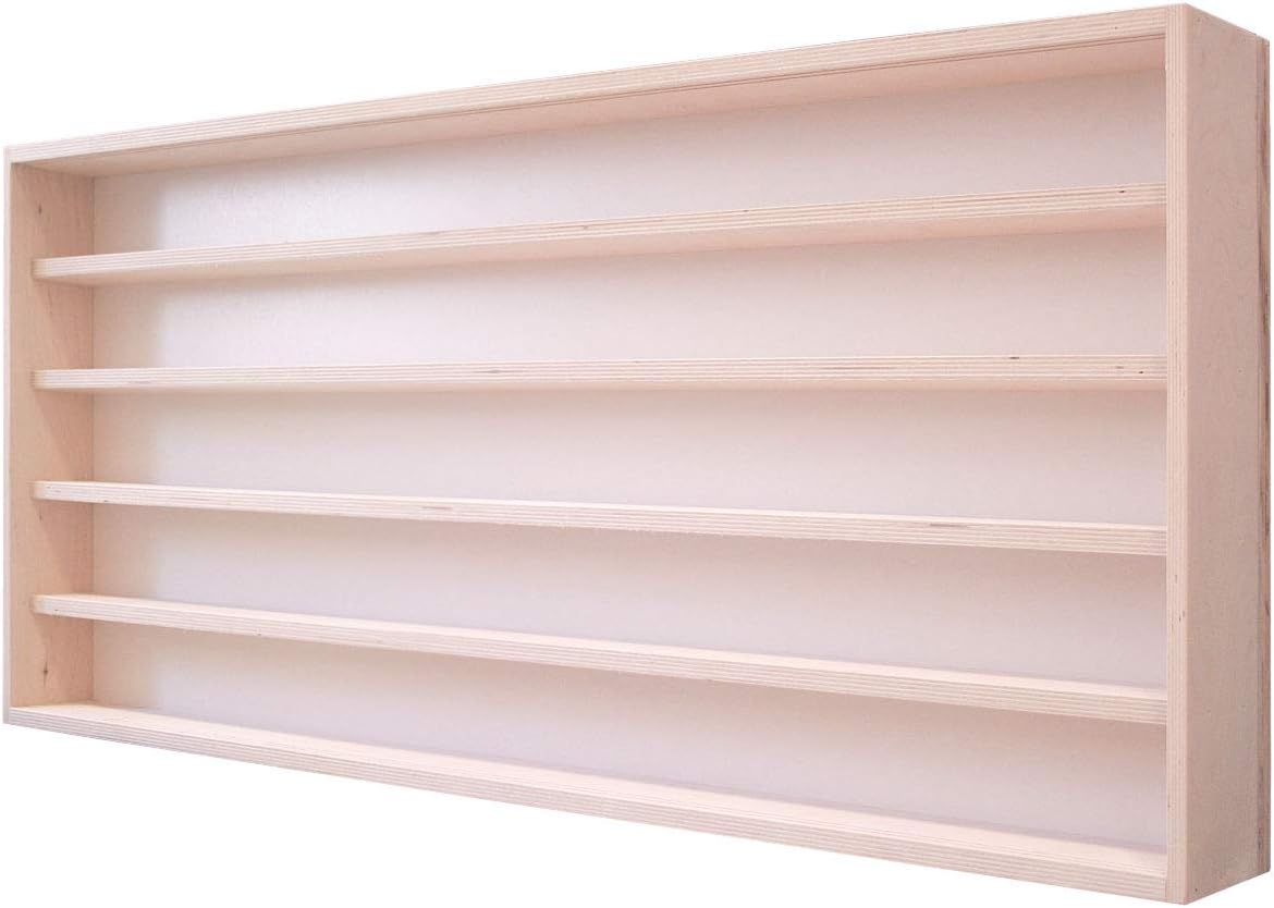 V17 Wall Showcase Display Cabinet | 39.3'' x 23.2' x 5.9' | 100 x 59 x 15 cm | Untreated Birch Wood | 2 clear sliding Plexiglas doors | 5 Shelves | Perfect for collection of big Model Cars | Railway | Trucks | Slot Racer