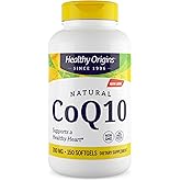 Healthy Origins® CoQ10 300 mg – Natural Trans-Isomer Ubiquinone – Yeast Fermented, Supports Heart Health & Cellular Energy – Non-GMO 150 Softgels