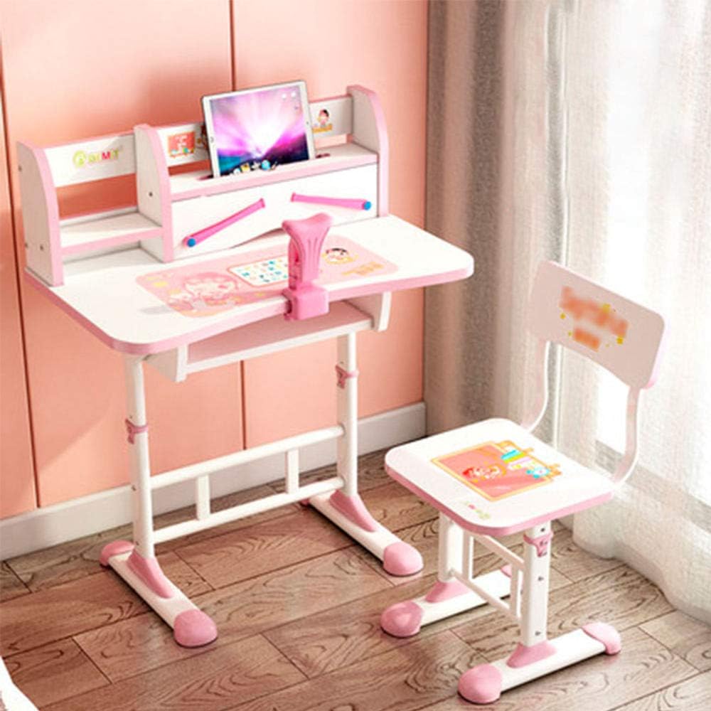 Kids Desk and Chair Set Height Adjustable Sturdy Table with Drawer