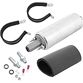 Tektall External Inline Fuel Pump GSL392 GSL392-400-939 255LPH High Pressure Universal Fuel Pump with 3/8 Hose Barb Fuel Fittings