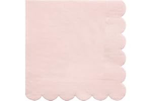 Meri Meri Disposable Paper Napkins (Pack of 20), Scalloped Edge, 2 Sizes, 15 Colors, Party Napkins