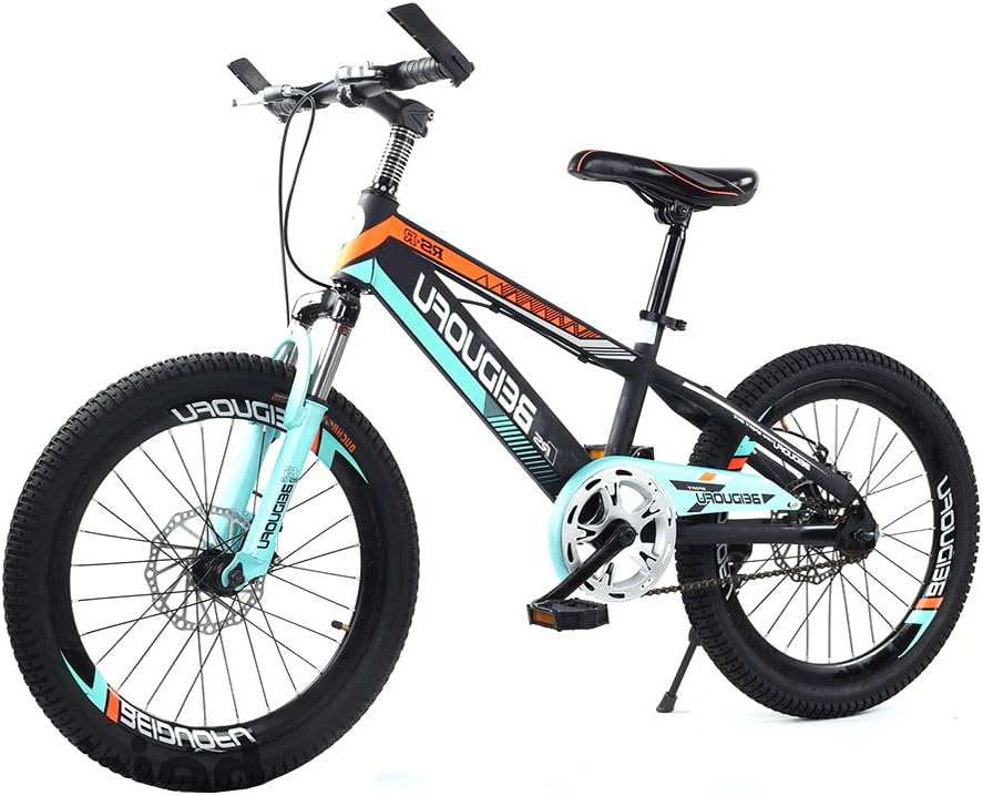 Kids Bike for Boys Youth 5-14 Years Old 16/18/20 Inch Wheel Mountain Bike Single Speed High-Carbon Steel Children's Wheeled Cruiser Damping Available in A Variety of Sizes Blue,16inch
