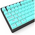 IOAOI PBT Keycaps, Keyboard keycaps 100 Percent 106 Keycap Set Custom Keycap Set, Shine Through Keycaps OEM Profile, Universal Compatiability for 100%, 75%, 65%, 60% Keyboard - Cyan
