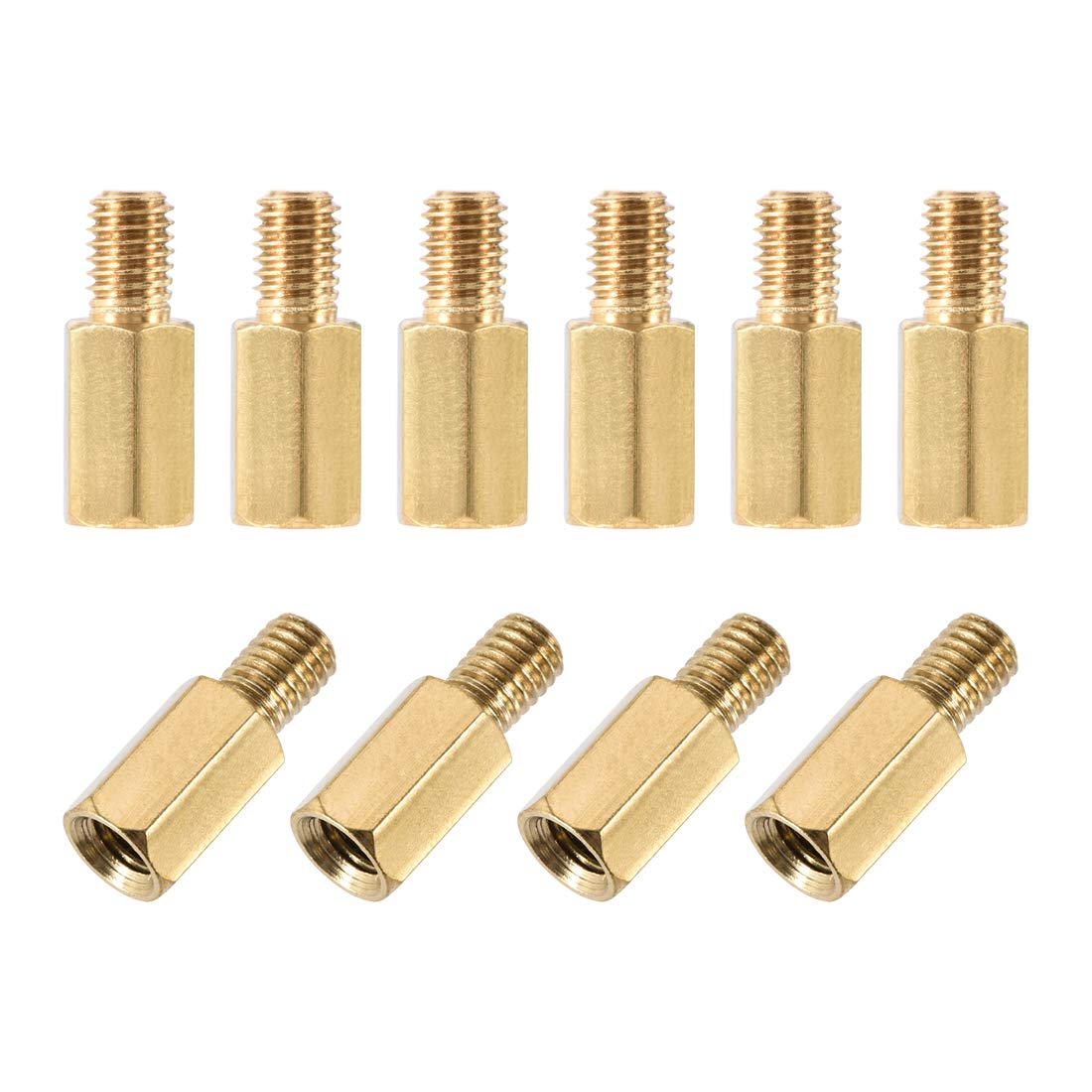 sourcing map M5x12mm+7mm Male-Female Brass Hex PCB Motherboard Spacer Standoff for FPV Drone Quadcopter, Computer & Circuit Board 20pcs