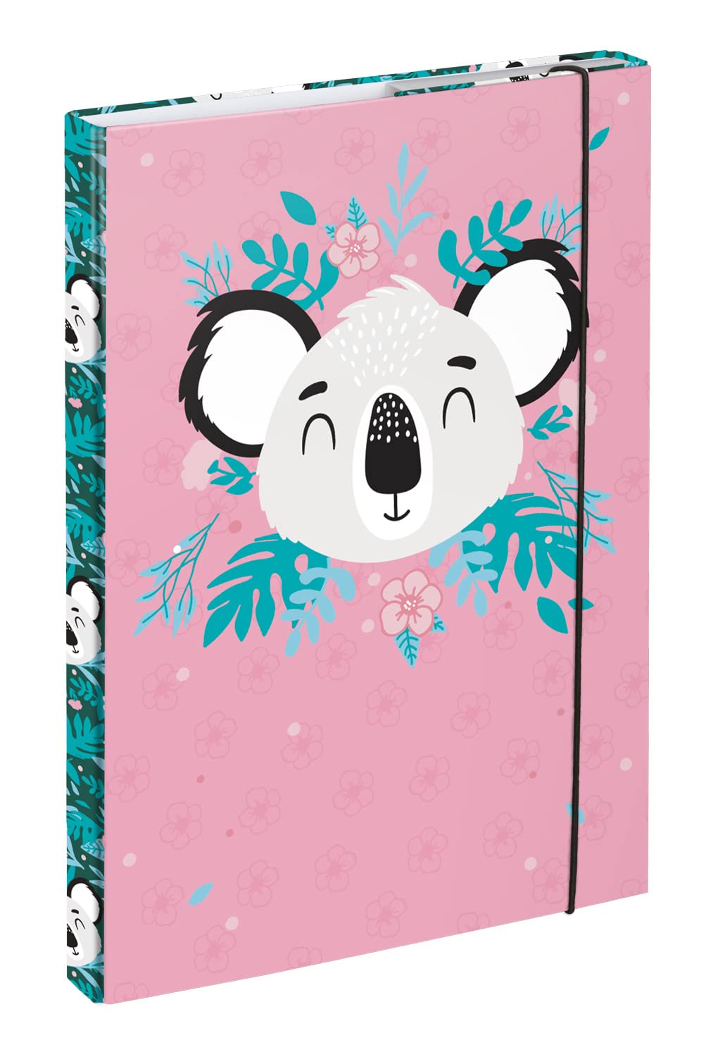 Baagl File Box for School Bag A4 – Portfolio Folder for Children with Elastic Strap and Inner Flaps – Book Folder, Collector's Box with Elastic Strap for Girls (Baby Koala) — image 1
