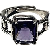 CH.yishi Handmade 925 Sterling Silver Ring Adjustable Stacking Ring Vintage Statement Ring Personalized Jewelry for Women & Men
