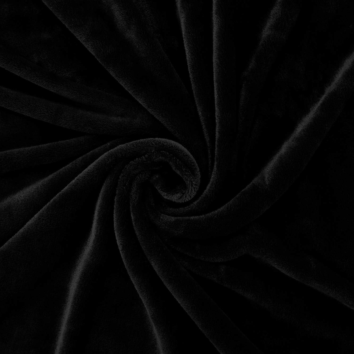 Exclusivo Mezcla Soft Flannel Fleece Velvet Plush Throw Blanket – 50" x 60" (Black): Home & Kitchen