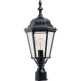 Maxim 1005BK Westlake 21 Inch Dimmable and LED Bulb Compatible 1 Light Post/Pole Mount I Cast Aluminum with Black Finish I Mo