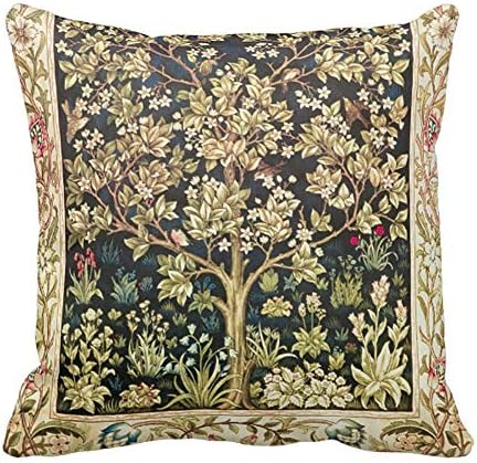 Jay94 William Morris Tree Life Vintage Pre Raphaelite Throw Pillow Cushion Cover 18x18 Inch 45x45cm