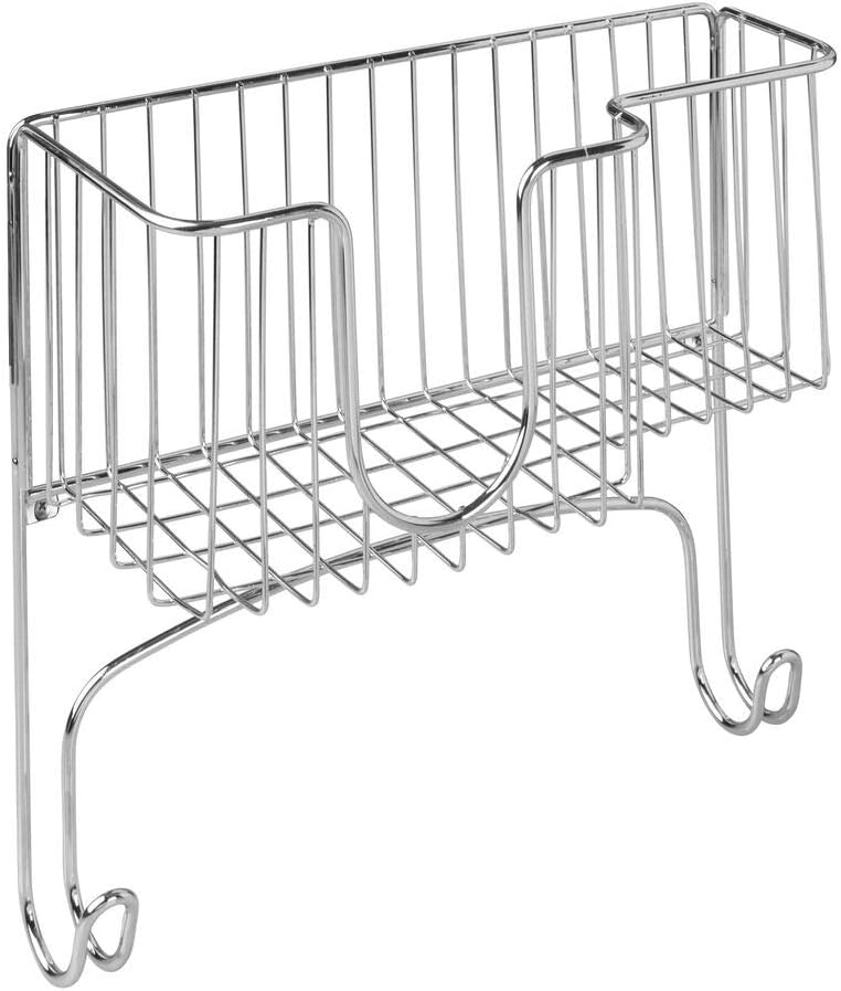 mDesign Ironing Board Holder with Storage Basket for Iron Over The
