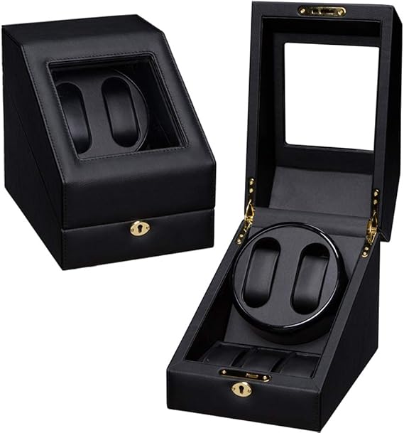 Amazon ベルソス 7色から選べる ワインディングマシーン 2本巻き 静音設計 収納ケース付き レザーブラック ワインディングマシーン 腕時計 通販