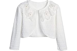 CONGMI Little Girls' Long Short Sleeve Lace Bolero Cardigan Shrug Dress Cover up 2-11 Years
