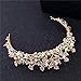 Crystal Rhinestone Crown Gold Tiara for Women Pearl Flower Bridesmaid Hair Accessories