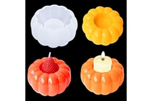 RIFANDA Pumpkin Candle Holder Mold Halloween Resin Mold, Resin Tealight Candler Holder Mold for Resin, Plaster, Cement Concrete, Resin Epoxy Molds Silicone for DIY Halloween Home Décor
