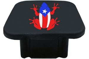 omlkibo 2 Inch Puerto Rico Coqui Frog Trailer Hitch Tube Cover Plug Cap, Tow Hitch Receiver Tube Hitch Rubber Plug Cover fits 2 Inch Trailer Hitch Receiver. (Puerto Rico Coqui Frog B)