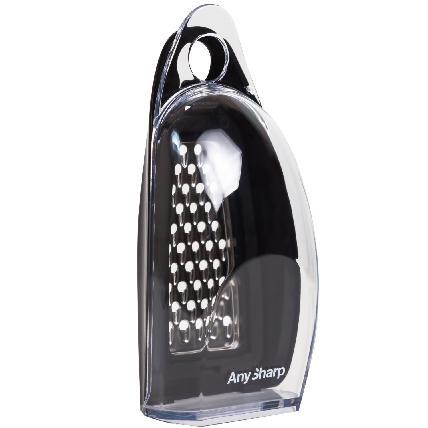 AnySharp Plastic and Stainless Steel 3-in-1 Box Grater, Black