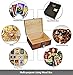 [Mustard 2 Sets] Wood Storage Box Kit Wooden Boxes Card Document Archival Jewelry Trunks Case Cabinet Container with Lock and Key Western Rustic for Keepsake Silverware Organizer Album Collection