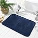 MAYSHINE Non Slip Absorbent Microfiber Bath Mat, Luxury Soft Plush Bathroom Rug, Machine Washable Thick Shaggy Bath Rug for Bathroom, Bathtub, Shower, Washroom(20X32 Inches Dark Blue)