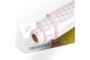 YRYM HT Transfer Tape for Vinyl -12" x 12 FT w/Red Alignment Grid Transfer Paper, Medium Tack Vinyl Transfer Tape for Adhesive Vinyl for Signs Stickers Decals Walls Doors & Windows