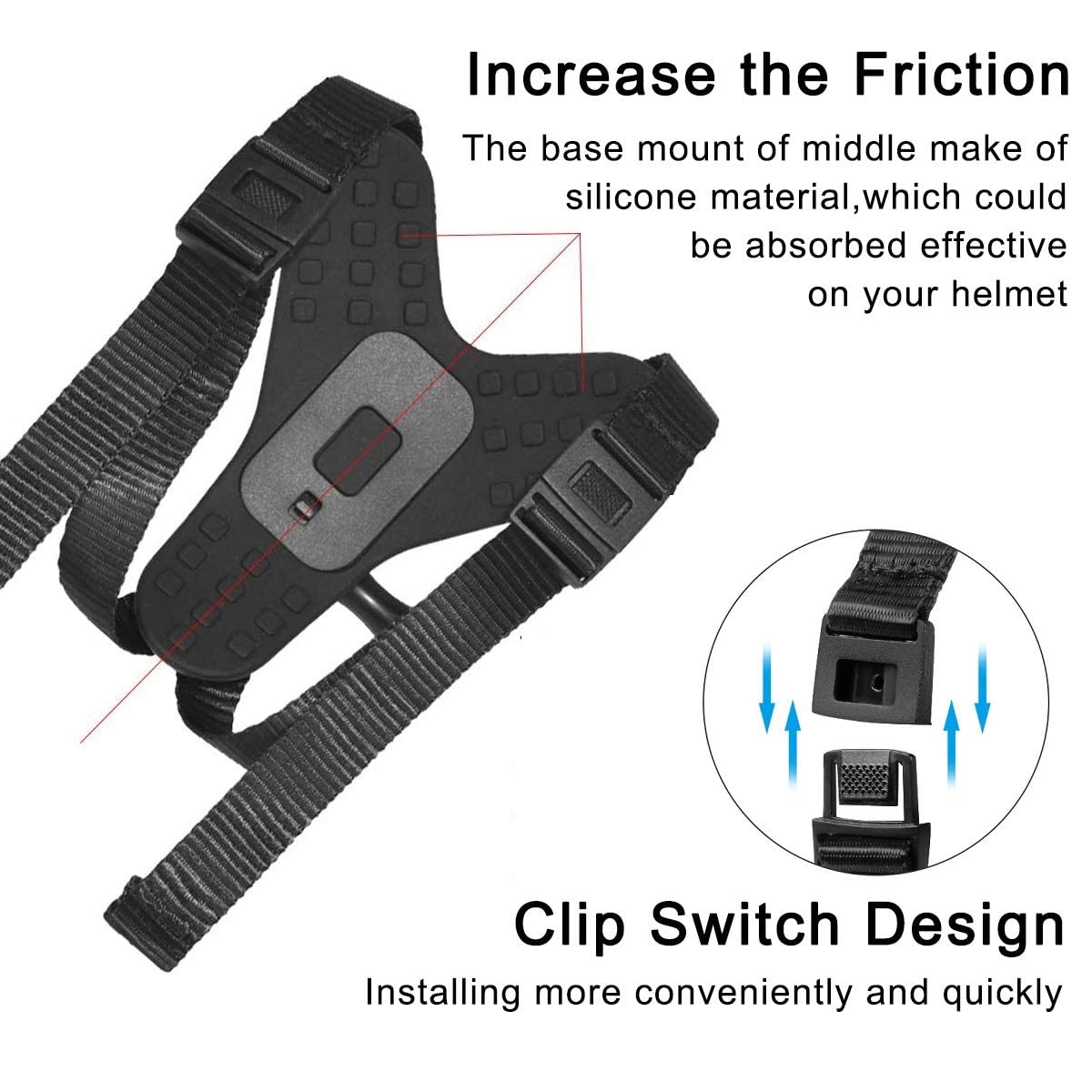 Taisioner Motorcycle Helmet Mount Chin Strap Dirt Bike Holder Mount Dirt Bike Accessories for GoPro Hero 12 11 10 9 8 7 AKASO Insta 360 Action Camera Cycling Video Record (Second Generation)
