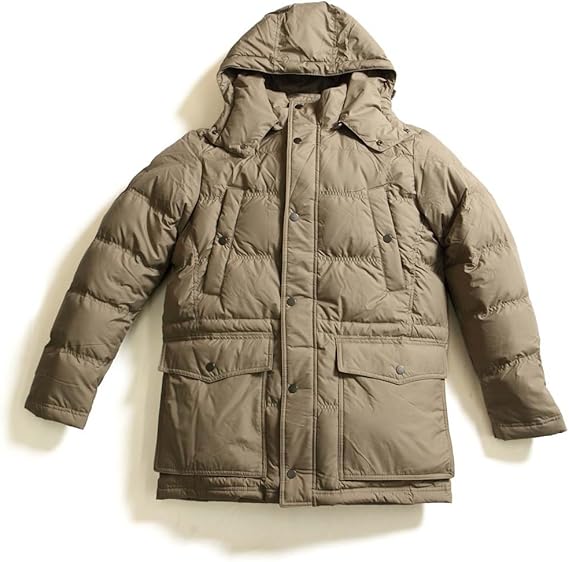 Amazon ファーストダウン First Down優れた弾力性 保温性を持った高級羽毛 マイクロフトダウンハーフコート Ll ダークベージュ コート ジャケット 通販