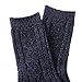HERHILLY Women 5 Pack Fashion Warm Ribbed Knit Winter Crew Socks (5 Pack - Black/Gray/Blue/Pink/Dark Blue)