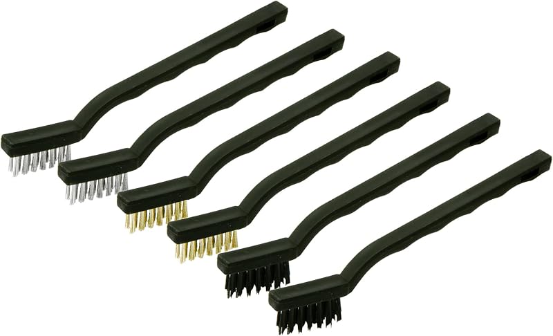 Rolson 42836 6 Piece Wire Brush Set Steel Nylon Brass 175mm Handles