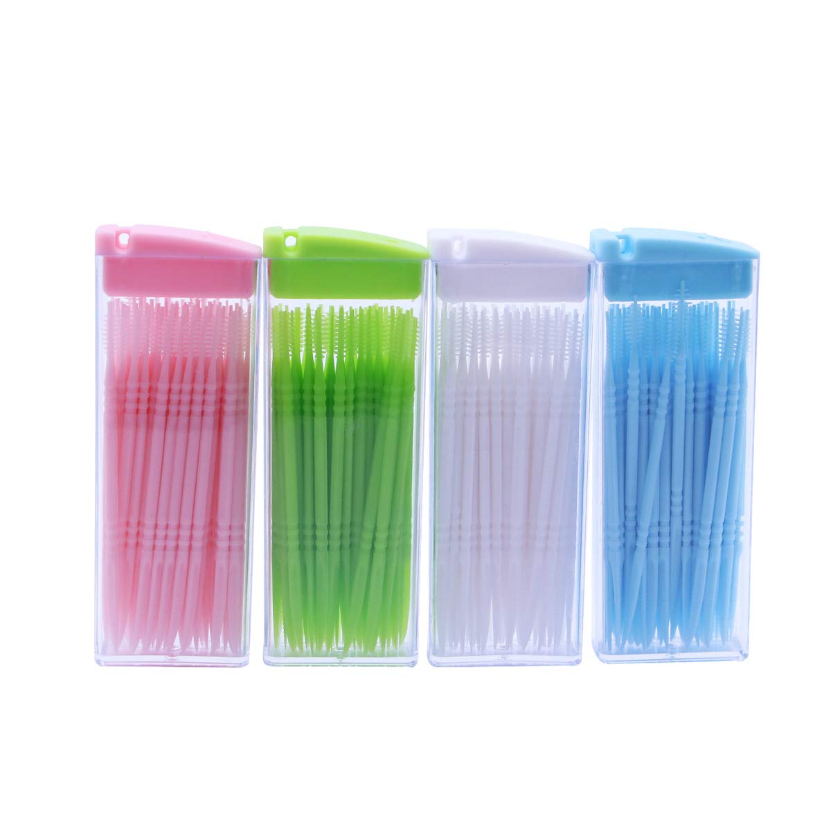 HEALLILY 240pcs Plastic Toothpicks Double-Ended Toothpicks Brush Teeth Sticks Teeth Cleaning Tool Portable Oral Care Tooth Picks