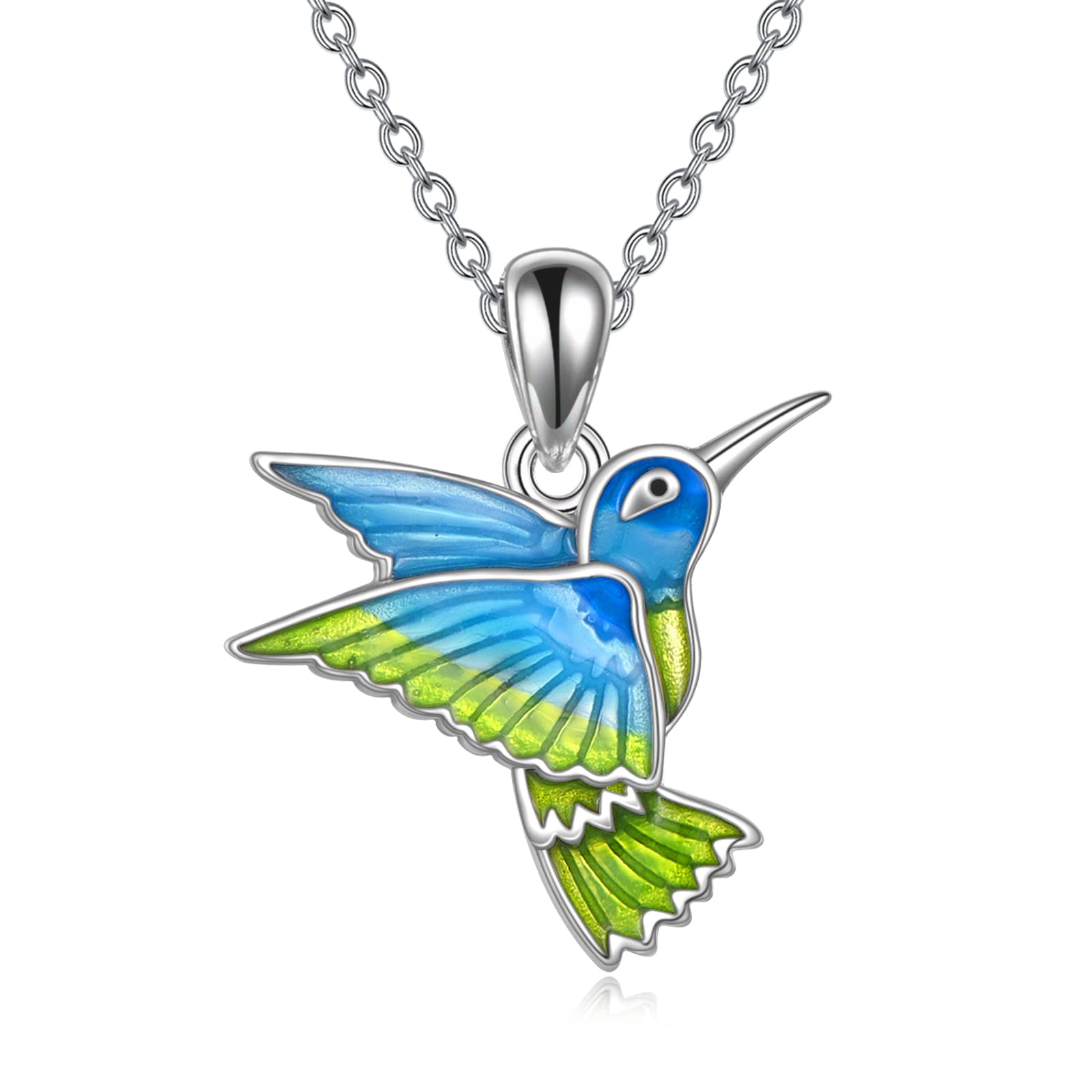 VONALA Sterling Silver Necklace for Women Girls Hummingbird Necklace Bird Gifts for Birthday
