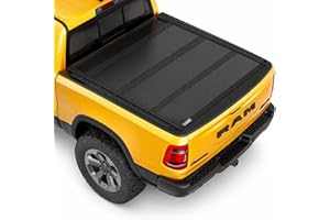 U-Guard Low Profile, Aluminum, Hard Four-fold Tonneau Cover Matte Black Compatible with 2009-2024 Ram 1500 Classic (No Ram Bo