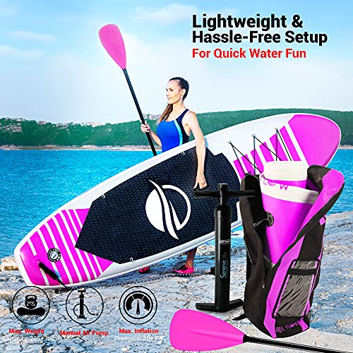 Inflatable Stand Up Paddle Board (SUP) Complete Kit - Wide Yoga Board With Paddle, Pump, Bag & Accessories For Adults
