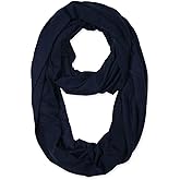 corciova Black Soft Girl Women Infinity Wrap Scarf Stretchy Jersey Knit Sleep Head Circle Scarf Continuous Loop Light Weight
