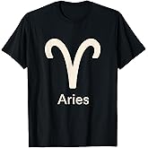 Aries Zodiac Symbol White Minimal Sign T-Shirt