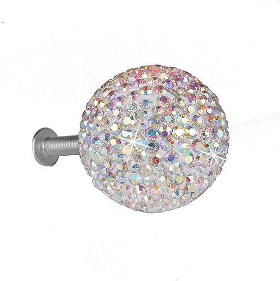 4pcs 30mm Crystal Drawer Knobs Glitter Rhinestone Ball Shaped Door