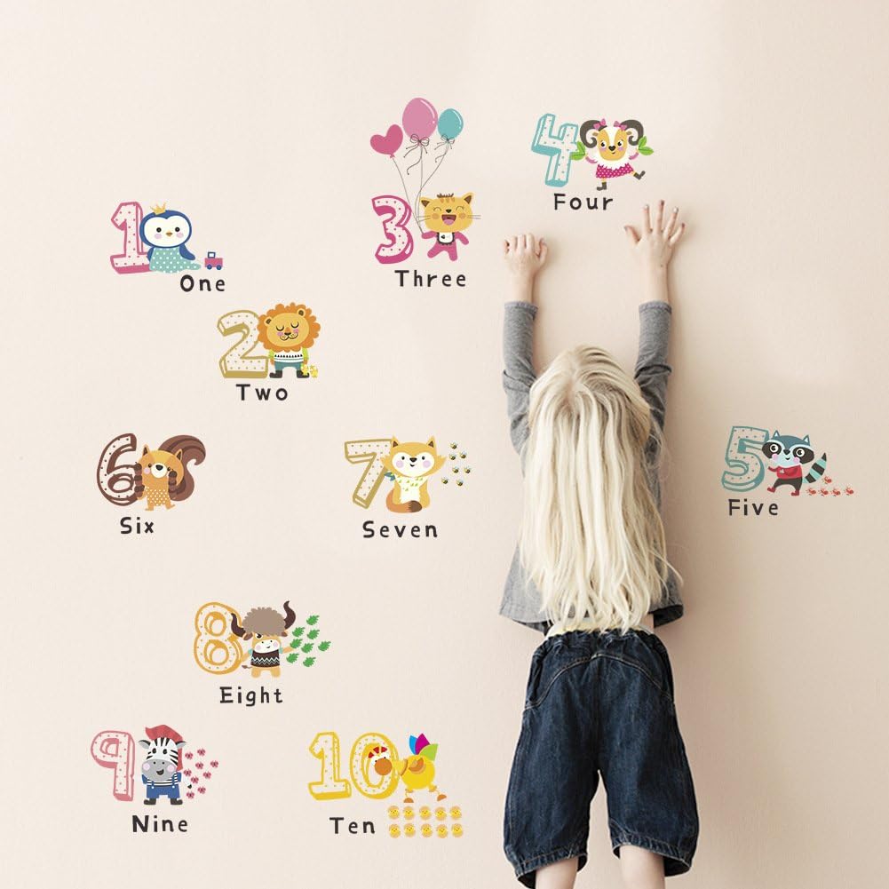Early Educational Number English Wall Sticker Decal for Children's Bedroom Study Nursery Room Decor - Image 3