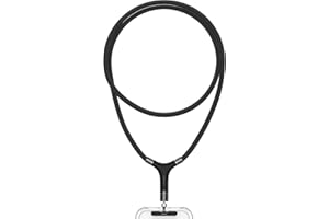 SURITCH Cell Phone Lanyard, Universal Phone Lanyard Crossbody Neck Phone Strap, 360° Rotatable Connector and Thick Rope -(Black, 45-inch)
