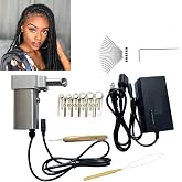 Dreadlocks Machine, Compatible for Locs Electric Handheld Portable Dreadlock Maker with 6 Sizes for Synthetic Braiding Hair, Automatic Instant Loc Dreadlock Machine (6/8/10/12/14/16 mm)