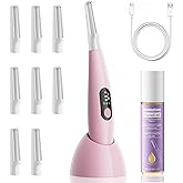 Sonic Dermaplane Razor for Women Face with 8 Replaceable Blades, Facial Oil, Rechargeable Dermaplane Razor for Facial Hair & Peach Fuzz, Sonic Technology with 3 Speeds, Dermaplaning Tool for Women