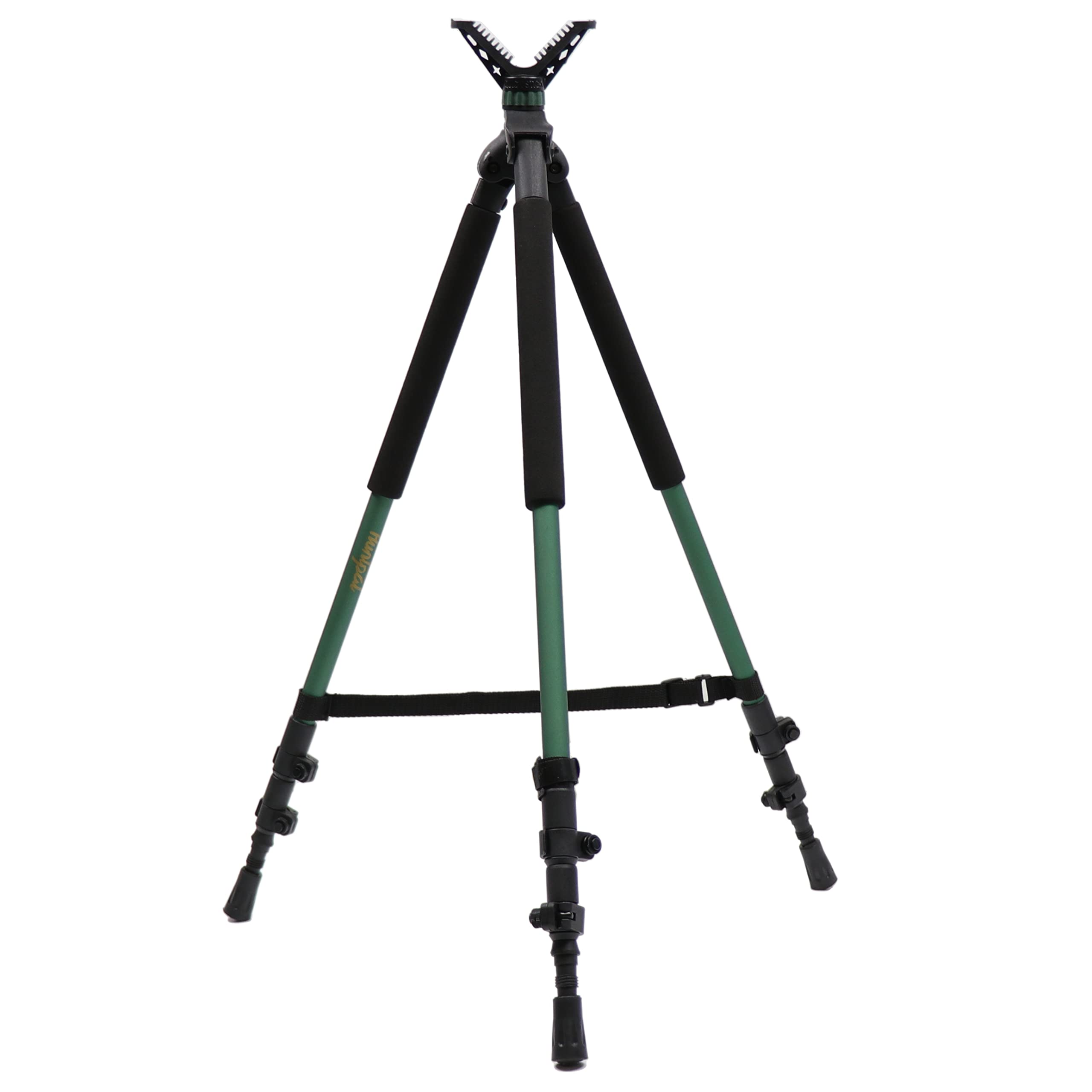 Photo 1 of HUNTPAL Hunting Tripod Shooting Stick Gun Rifle Crossbow Shooting Rest with Removable 360° Horizontal Rotation and 90° Swing Leg, Aluminum Matt Monopod Bipod Tripod 3-N-1 Shooting Stand Support