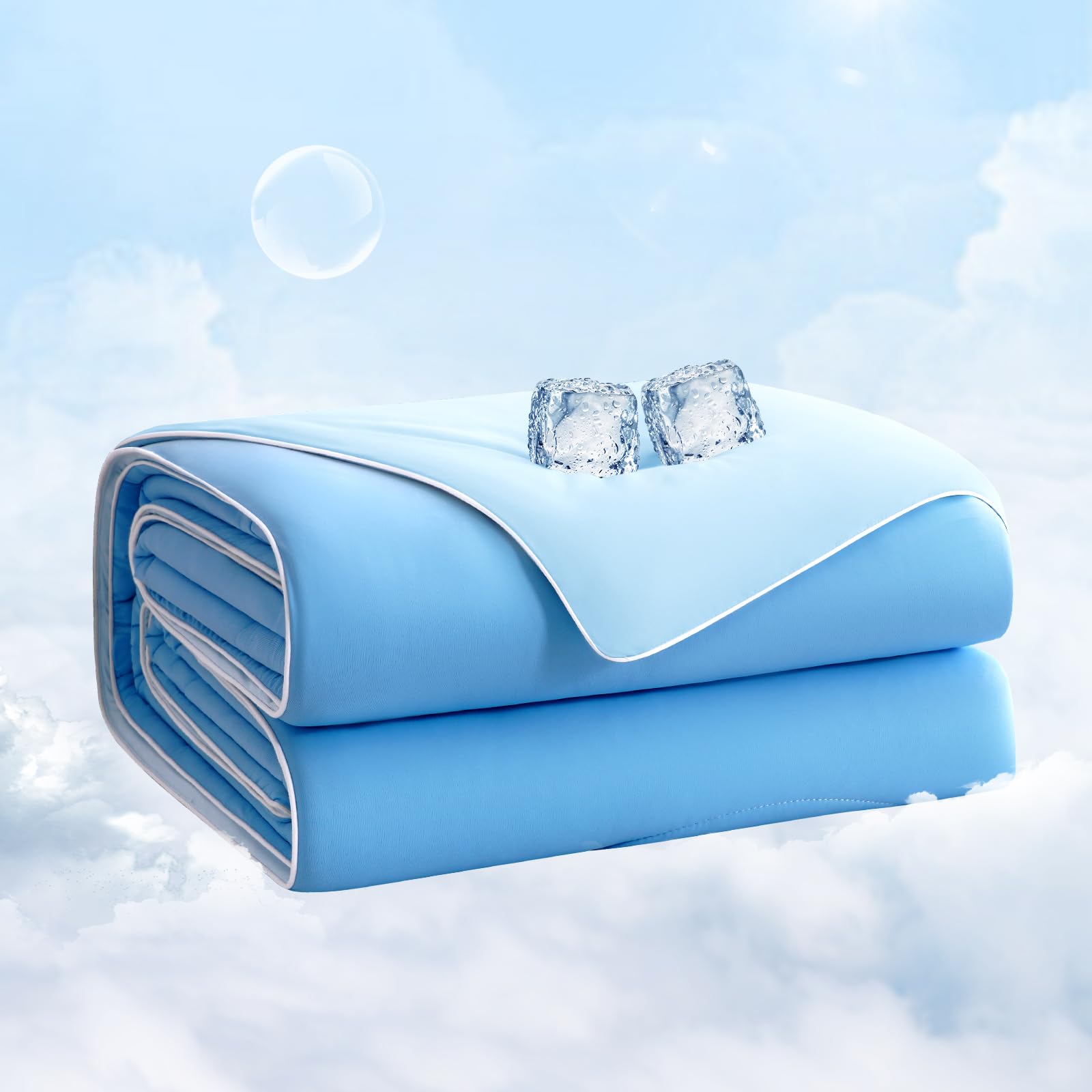 Photo 1 of ****Factory seal****
EASELAND King Tencel Cooling Comforter for Hot Sleepers - Double-Sided Lightweight and Breathable Fabric for Night Sweats - All Season Cooling Blanket Machine Washable?108x90in, Blue?