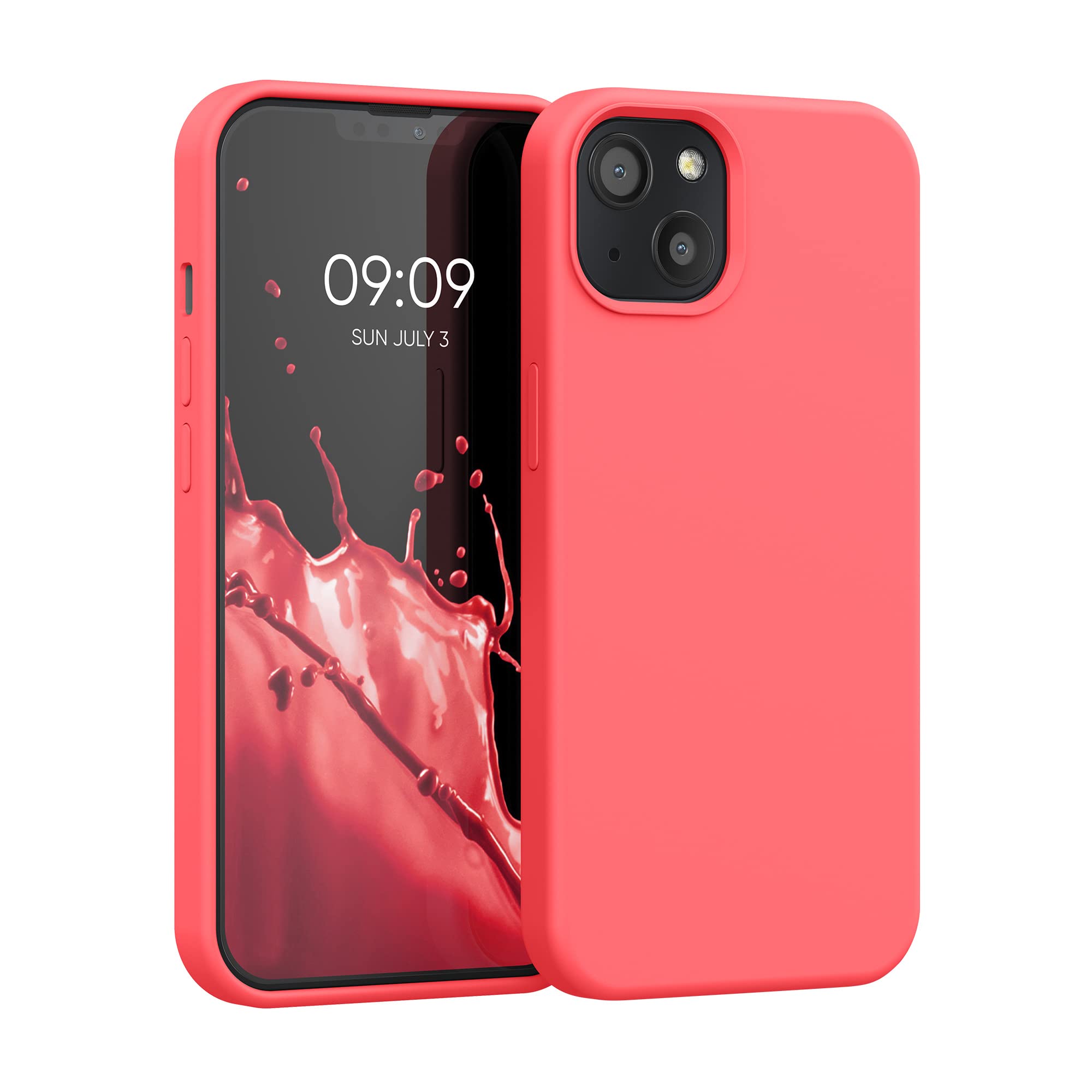 kwmobile Case Compatible with Apple iPhone 13 Case - TPU Silicone Phone Cover with Soft Finish - Vivid Coral โ image 1