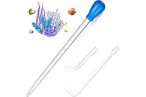 KABASI Coral Feeder Fish Feeder Waste Clean Tool, 50ml Manual Acrylic Pipette Suction Dropper with 2PCS Extension Pipes for Fish Tank Cleaning, Water Changer Waste Remover for Aquarium