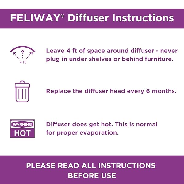 FELIWAY® CLASSIC 30 DAY CAT CALMING REFILL FOR PHEROMONE DIFFUSER, 48ML – HELPS REDUCE COMMON SIGNS OF STRESS IN CATS & KITTENS, ENHANCED CALMING