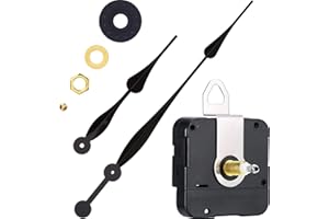 HICARER High Torque Quartz Clock Movement Clock Replacement Mechanism with 12 Inch Long Spade Hands for DIY Clock (Black, Shaft Length 1-1/5 inches/ 31 mm Shaft Length)