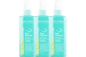 John Frieda Beach Blonde Sea Waves Salt Texturizing Spray For All Hair Types Ocean Scent Coconut Fragrance, 3 x 150mL