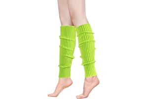 ONUPGO Leg Warmers for Women 80s Eighty's Party Junior Neon Ribbed Leg Warmers for Girls Fashion Winter Leg Long Socks