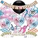 Baby Gender Reveal Party Supplies (109 Pieces) Decorations for Baby Reveal or Baby Shower. Includes: Jumbo Gender Reveal Balloon, Girl or Boy Foil Balloons, Banner, Confetti/Pink & Blue Balloons, It's a boy/girl Stickers, 